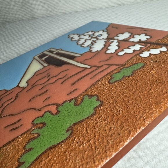 Whipple & Sibley Hand Painted Art Tile Trivet Wall Hanging Desert Scene 6x6" - Picture 7 of 7